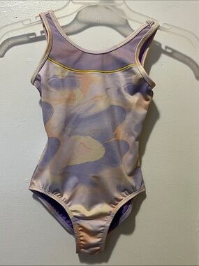 Pastel Swirl One-Piece Bathing Suit - Lavender & Peach Accent